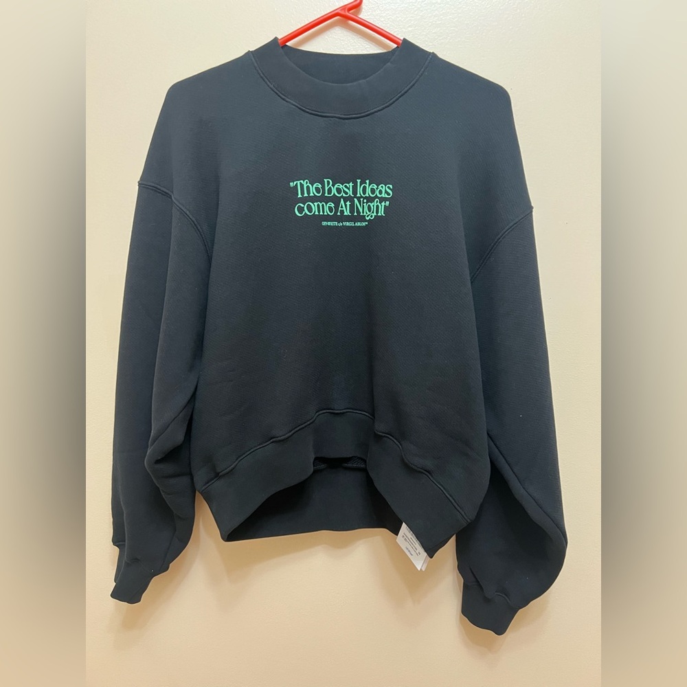 Off-White Sweatshirt | The Best Ideas Come At Night | XS | 100% Cotton | AUTHEN